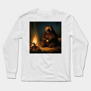 Bear at campfire Long Sleeve T-Shirt